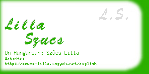 lilla szucs business card